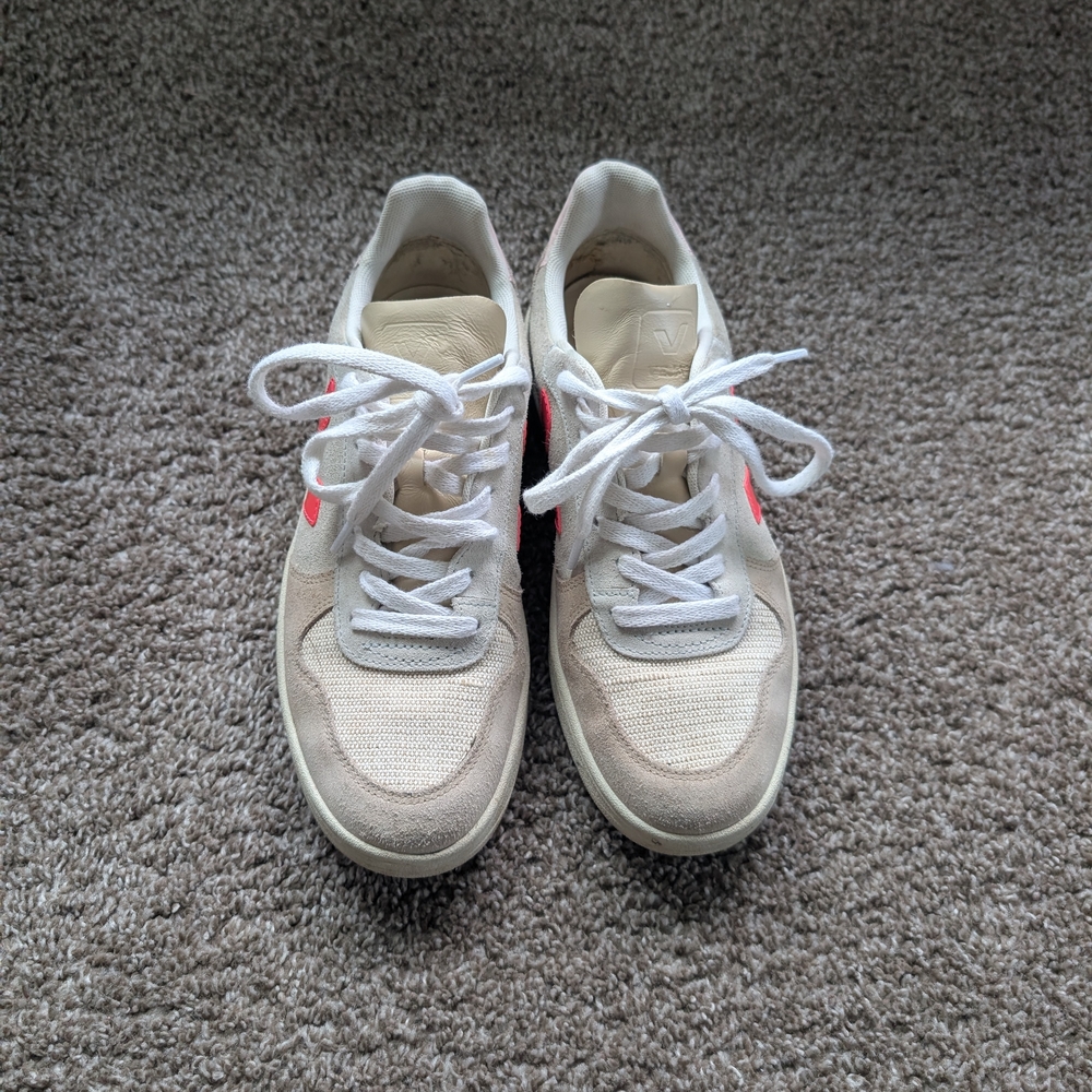 Veja Cream and White Sneakers